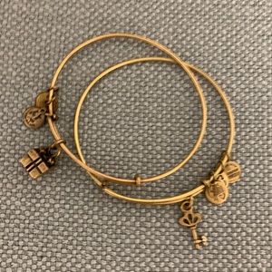 Alex and Ani gold expandable bracelets